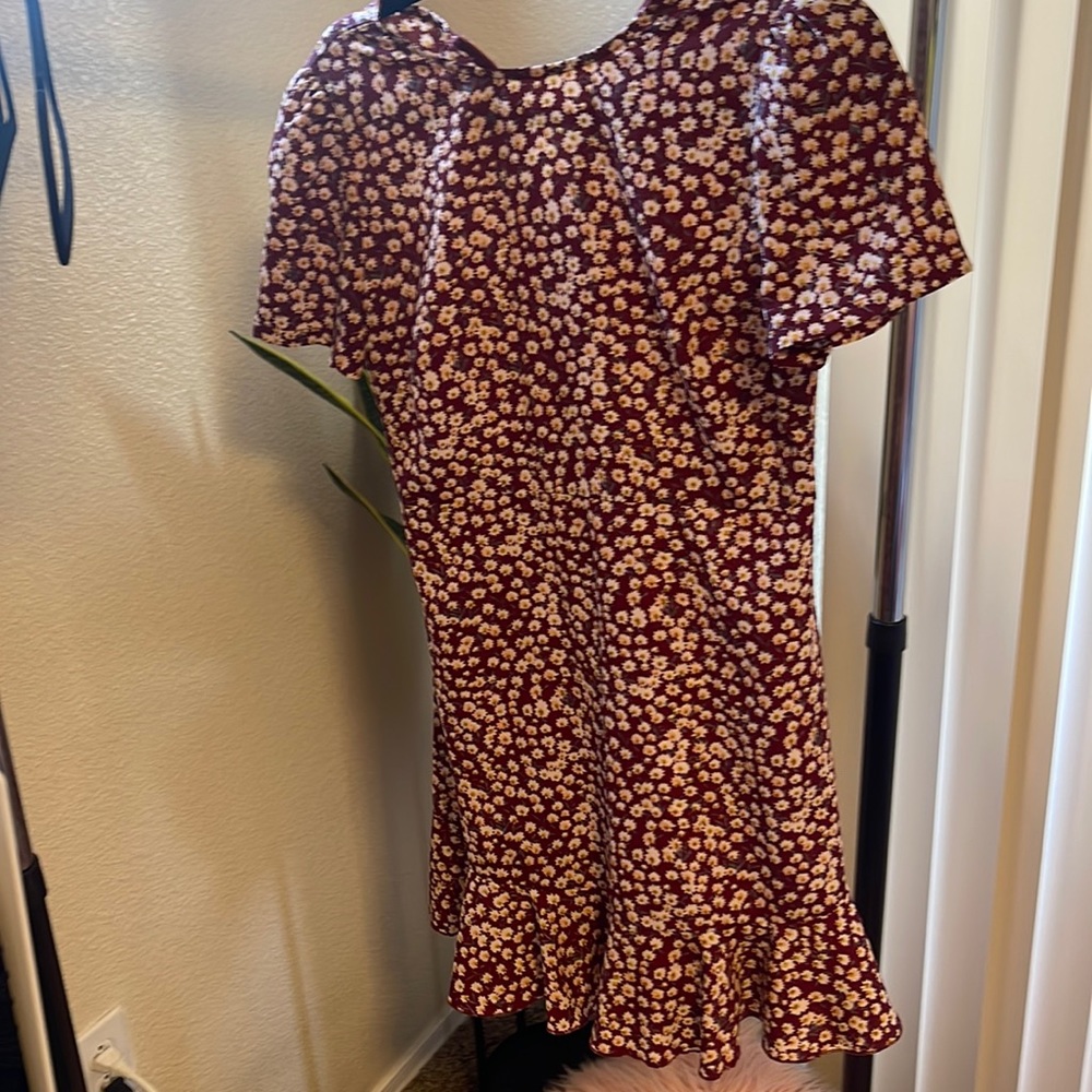 Red floral dress